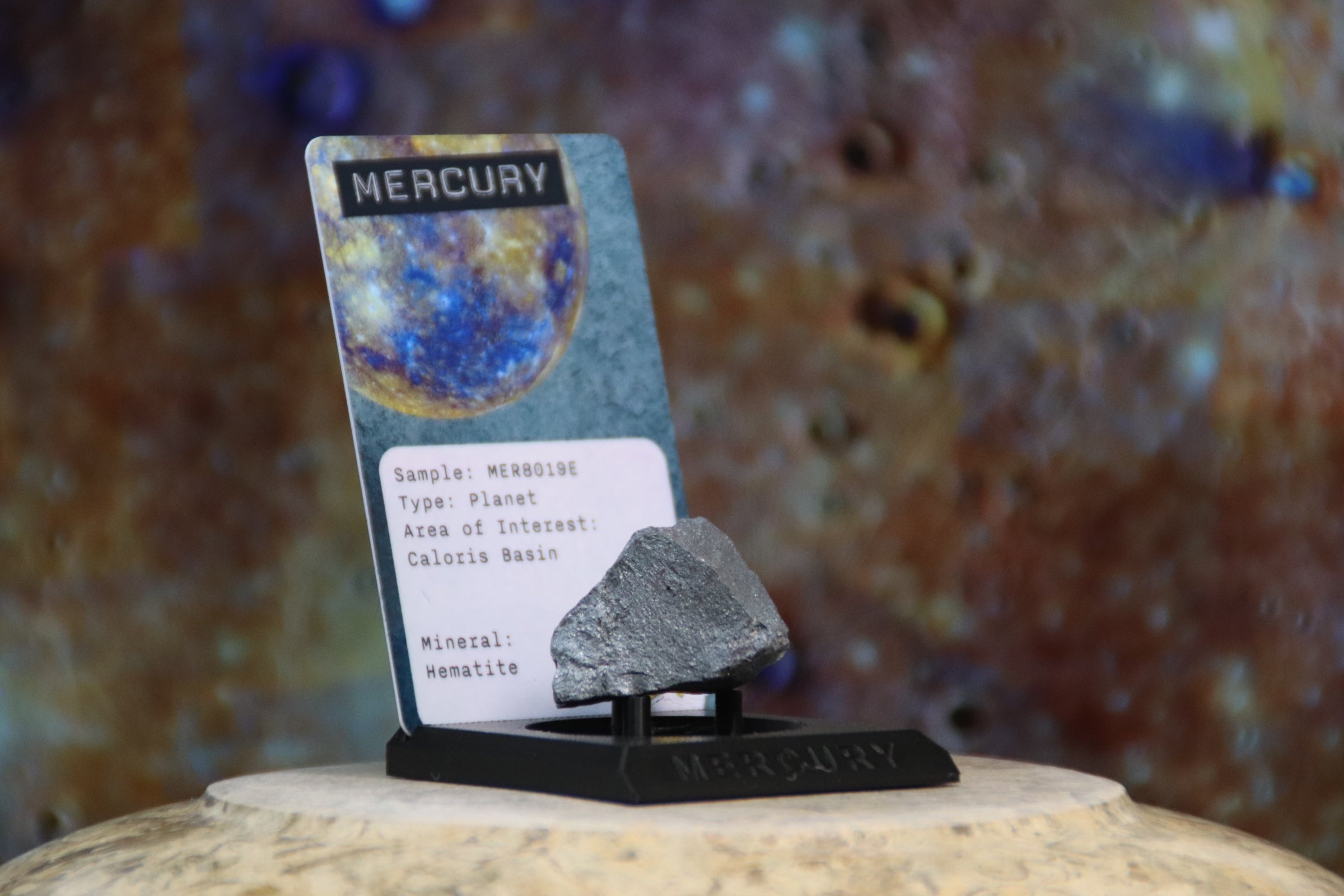 🪨 Planet Mercury Rock Sample Display | Hematite Mineral | STEM learning product