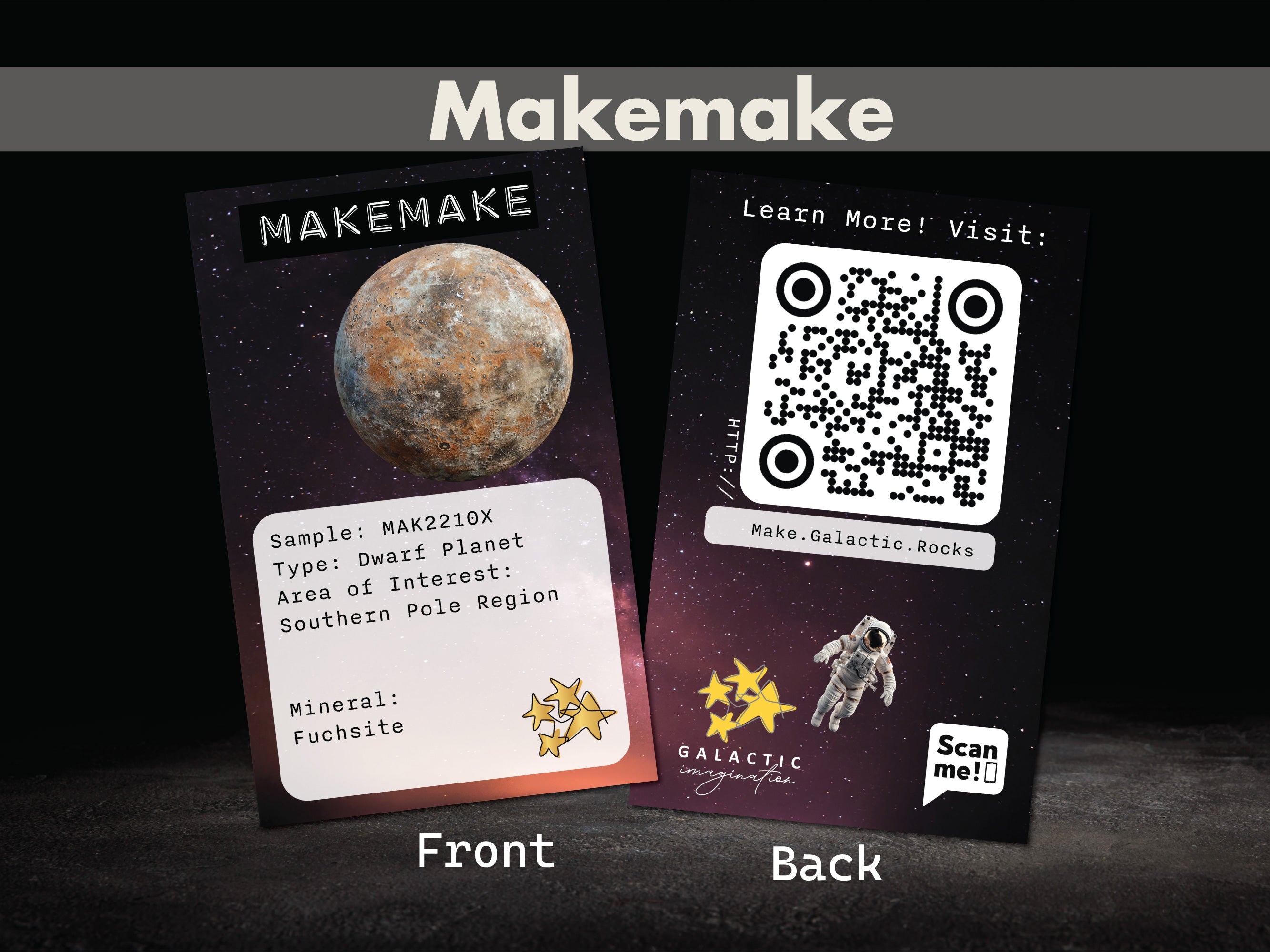 12 Dwarf Planet Makemake Planetary Discovery Kit | Fuchsite Rock Mineral Sample | STEM learning product | Planet 12 of Planet of the Month Club